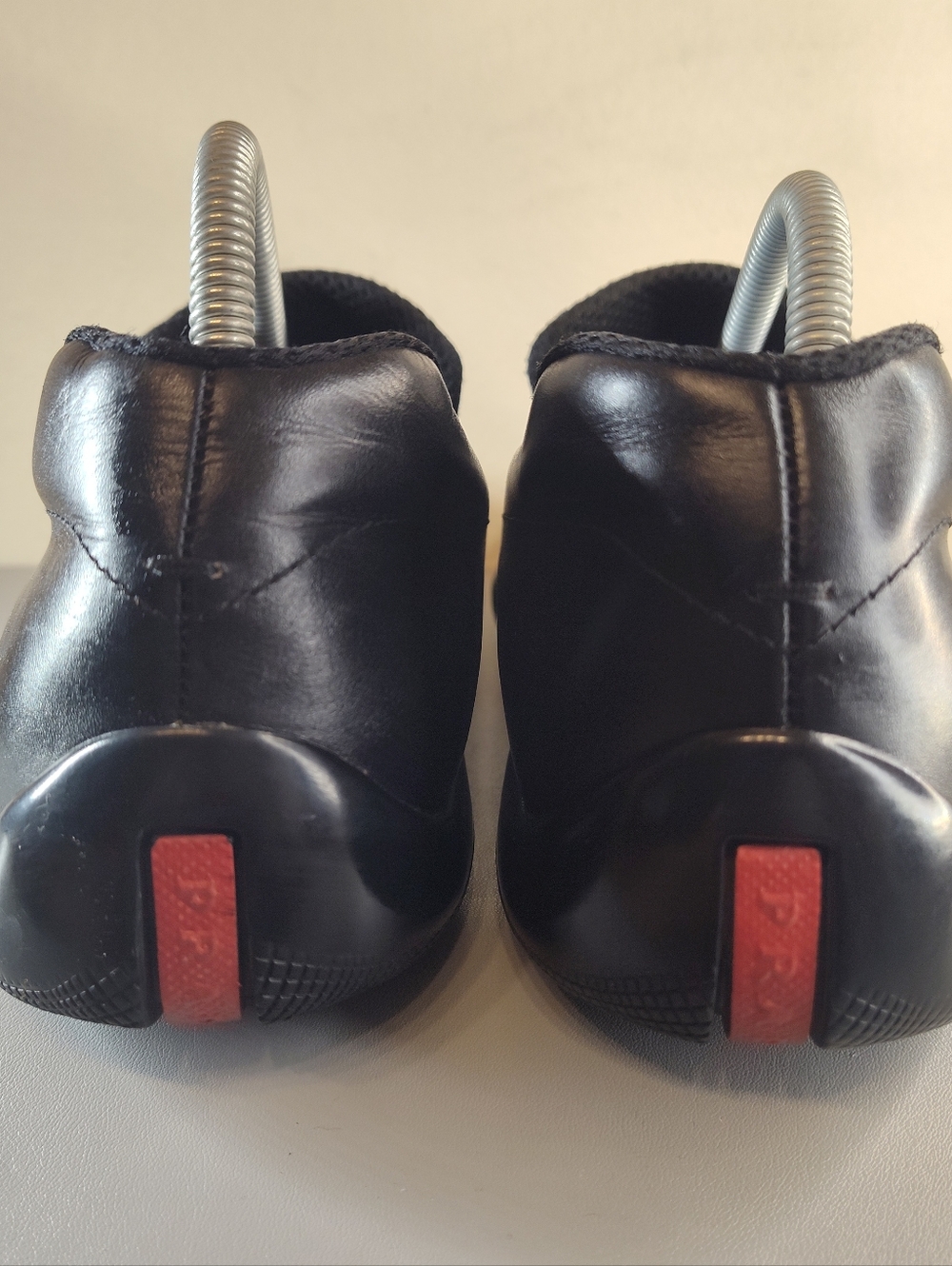Prada Black Leather Slip-On Loafers with Silver Buckle Sz 9 - Picture 5 of 10